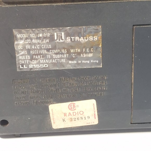 Vintage Strauss Model JM-&212 Multi Band Radio - Picture 8 of 12